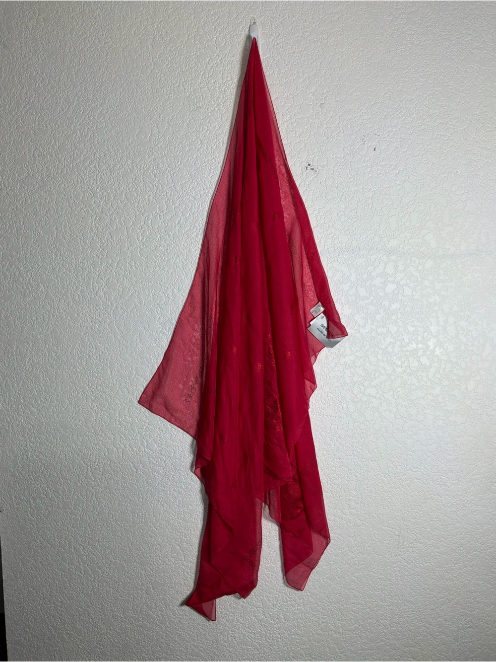 Segalina Made in Italy Red Sheer Decorative Scarf - Classic Red